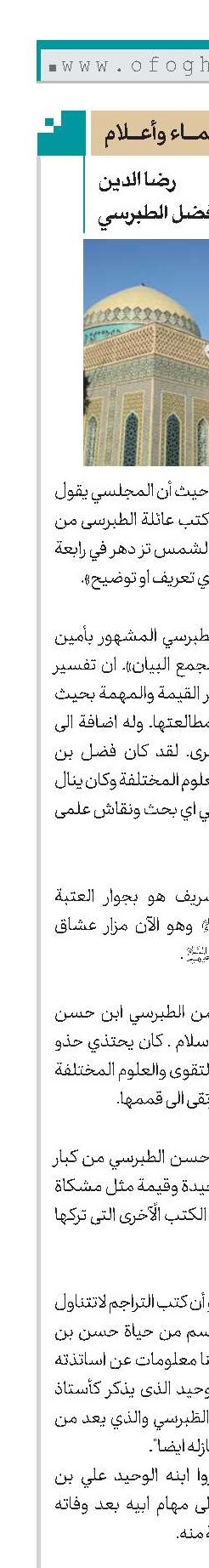 رضا الدين حسن بن فضل الطبرسي