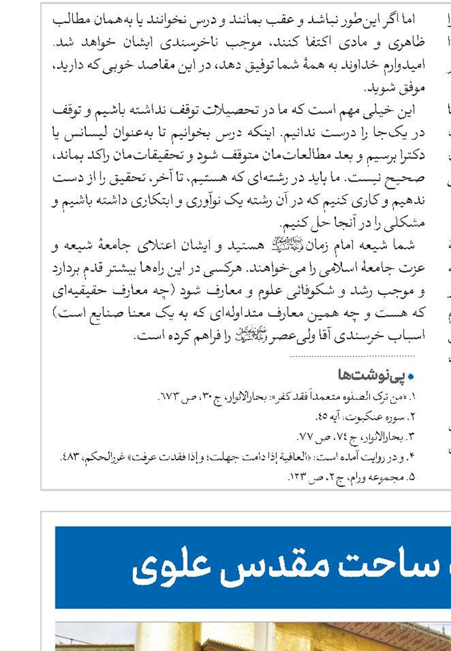عشق بی‌حد و حصر به ساحت مقدس علوی