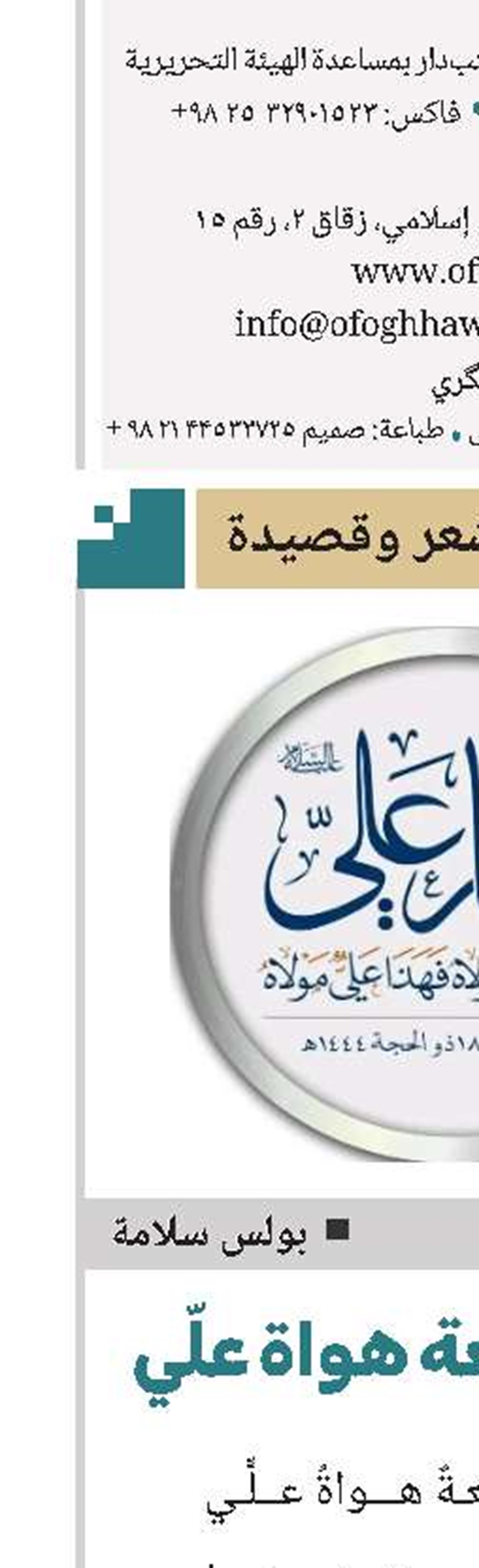 لا تقل شيعة هواة علّي